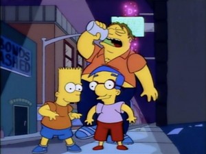 Barney, Bart y Milhouse